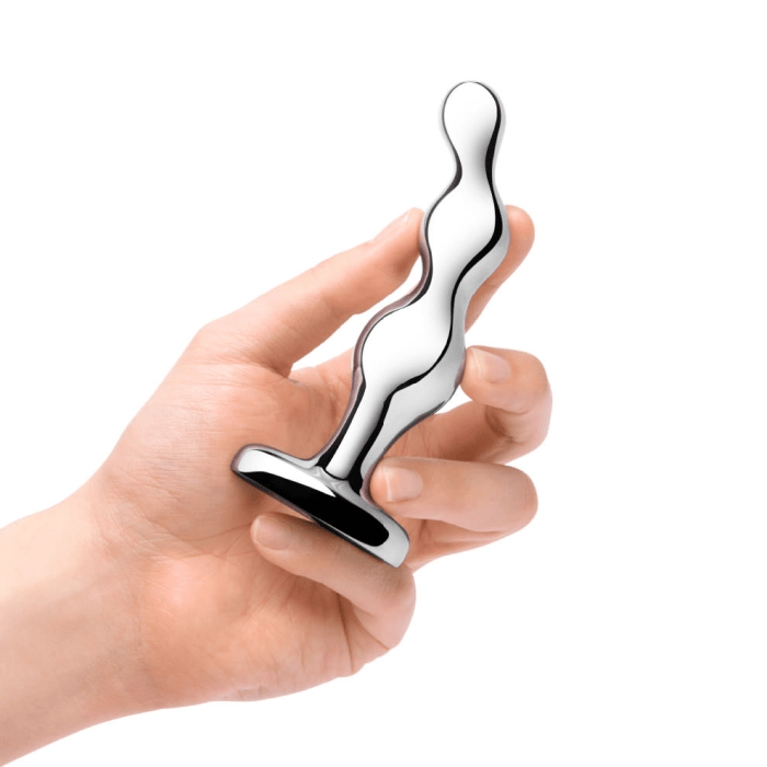 b - Vibe Stainless Steel Anal Beads - HeldInBliss