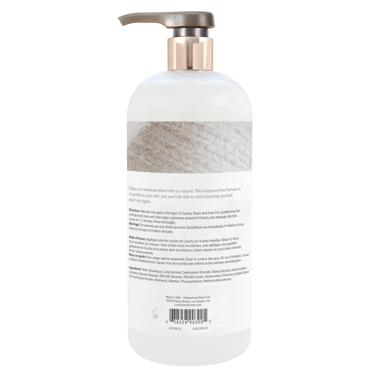 Coochy Shave Cream – Au Natural (32 oz) - HeldInBliss