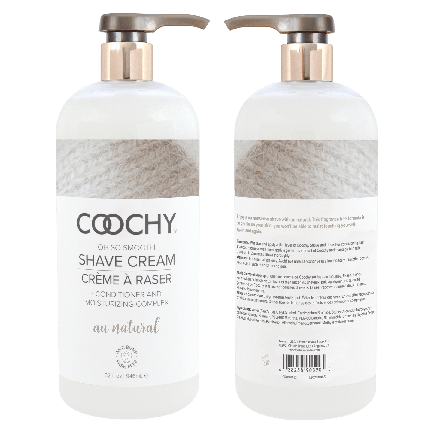 Coochy Shave Cream – Au Natural (32 oz) - HeldInBliss