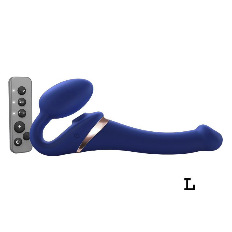 Multi - Orgasm Bendable Strap - On – L (Night Blue) - HeldInBliss