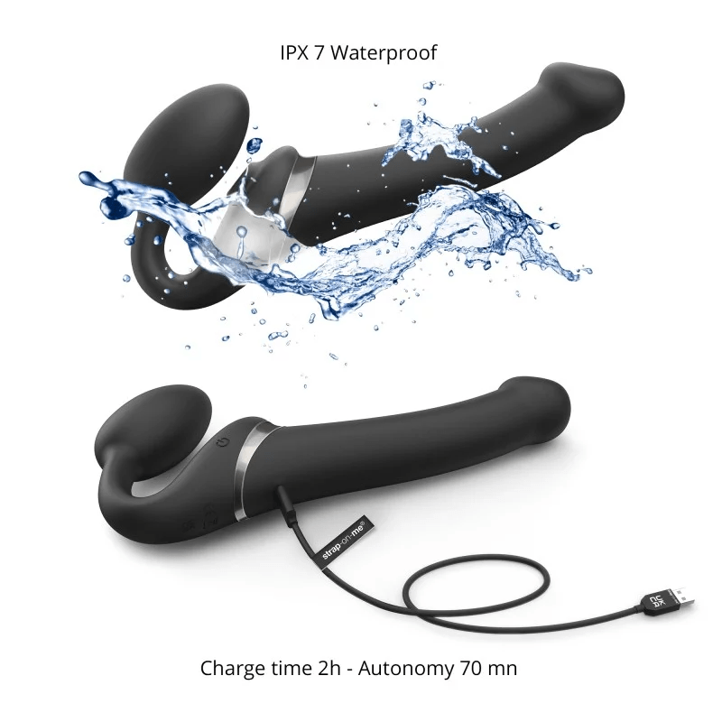 Multi - Orgasm Bendable Strap - On – M (Black) - HeldInBliss