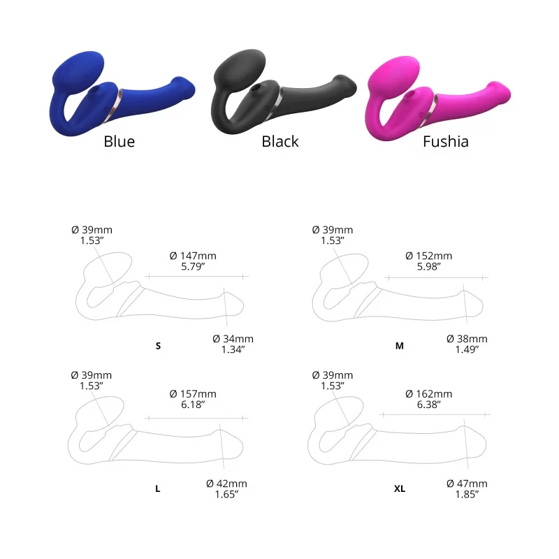 Multi Orgasm Bendable Strap - On – M – Fuchsia (Strap - On - Me) - HeldInBliss