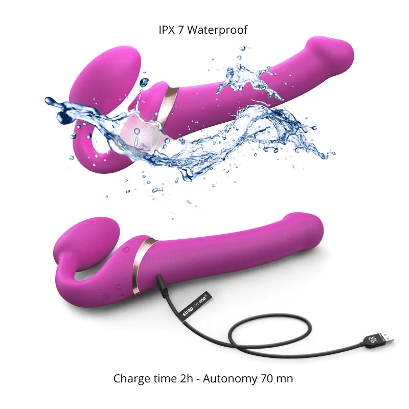 Multi Orgasm Bendable Strap - On – S – Fuchsia (Strap - On - Me) - HeldInBliss