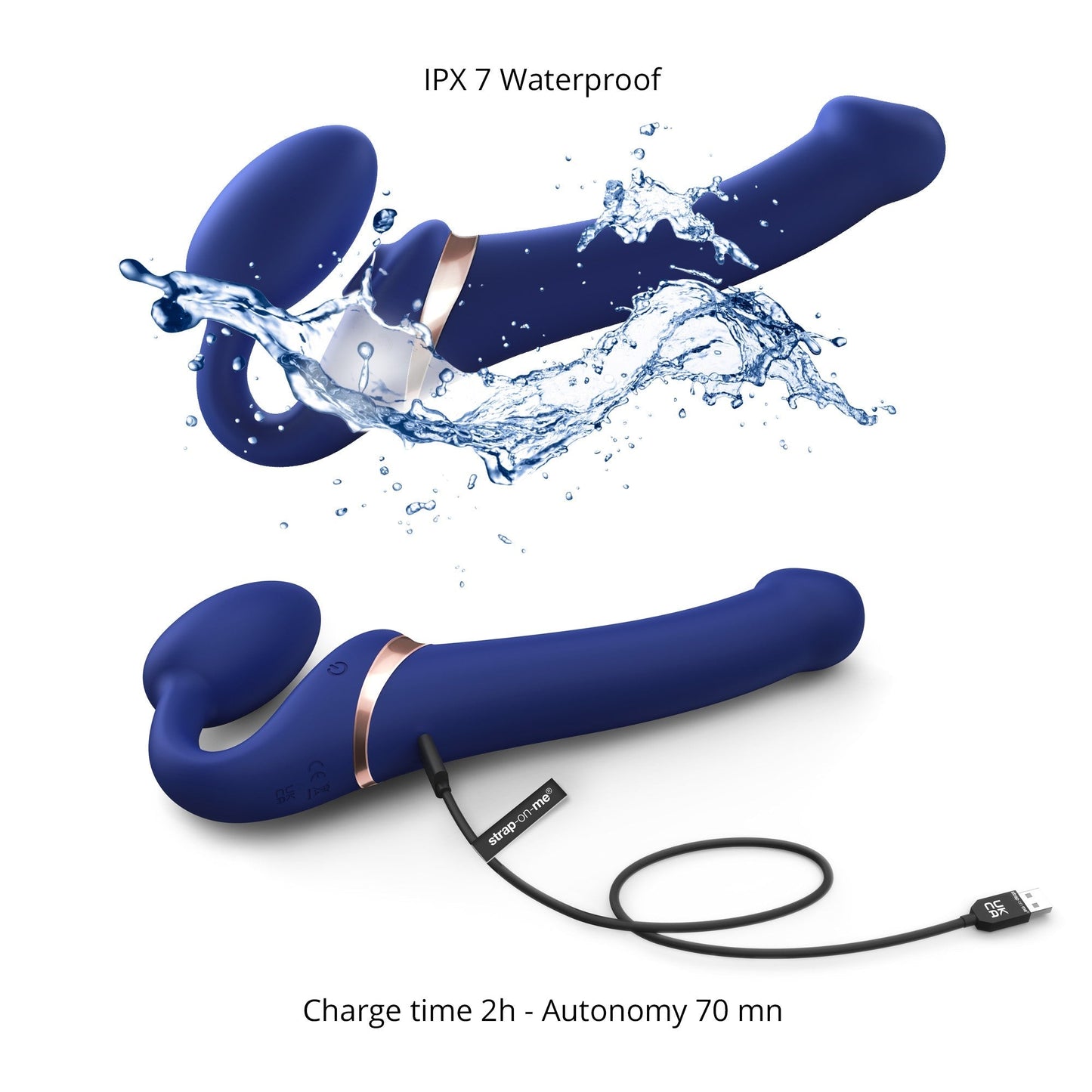 Multi - Orgasm Bendable Strap - On – S (Night Blue) - HeldInBliss