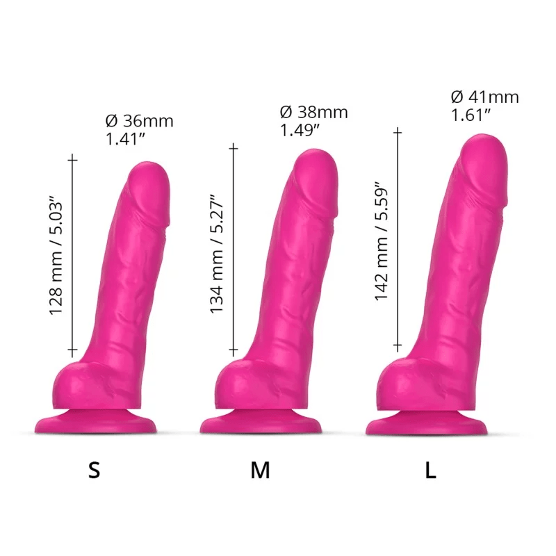 Realistic Sliding Skin Dildo – Fuchsia M - HeldInBliss