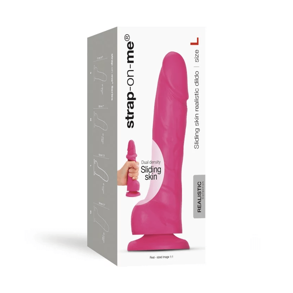 Sliding Skin Realistic Dildo Fuchsia – L (Strap - On - Me) - HeldInBliss