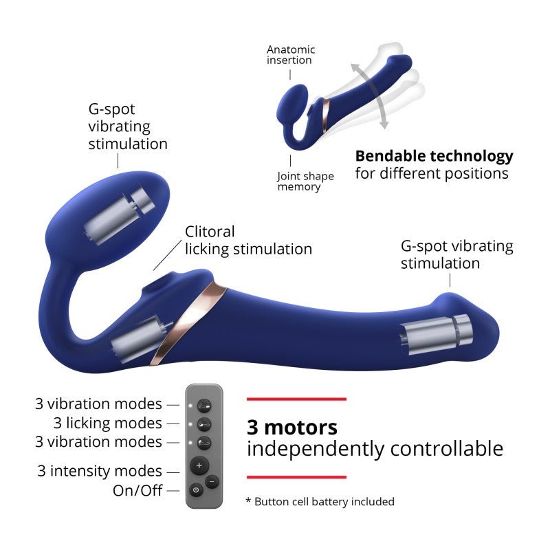 Strap - On - Me Multi - Orgasmic Bendable Strap - On – M – Night Blue - HeldInBliss