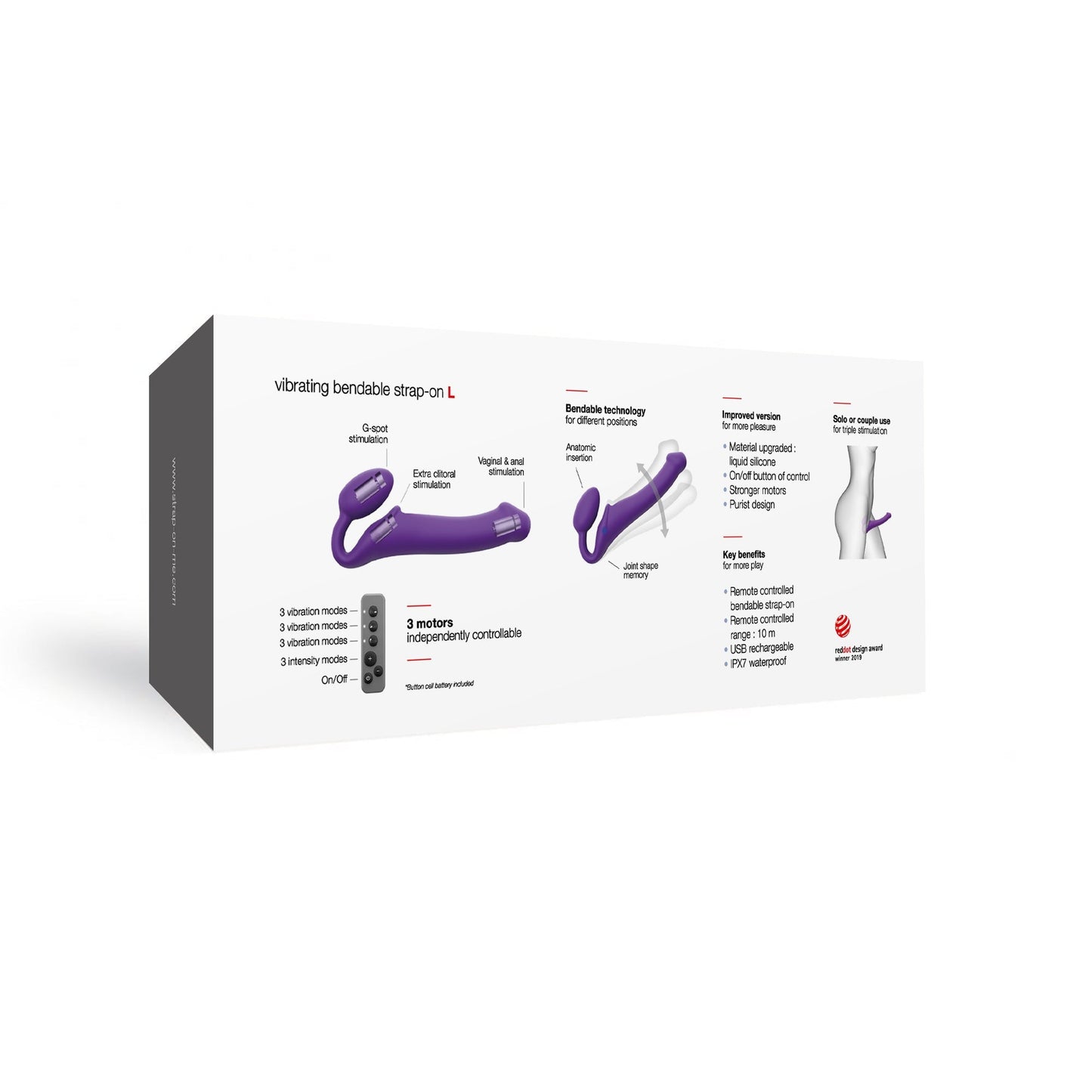 Strap - On - Me Vibrating Bendable Strap - On – L (Purple) - HeldInBliss