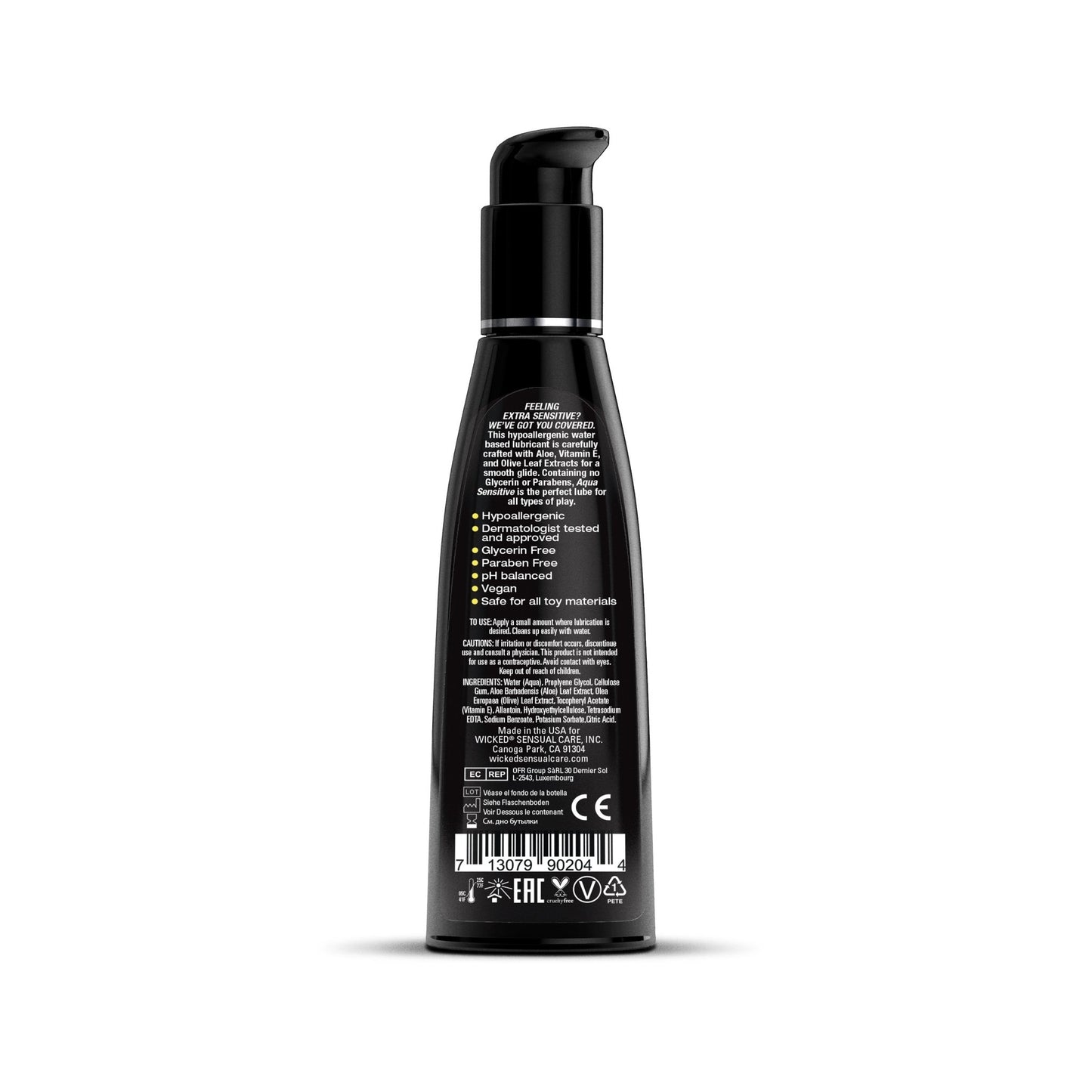 Wicked Aqua Sensitive Water - Based Lubricant – 4 oz - HeldInBliss