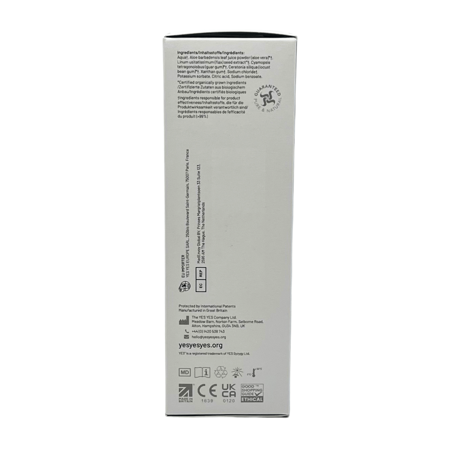 YES WB Organic Lubricant – 100 mL - HeldInBliss