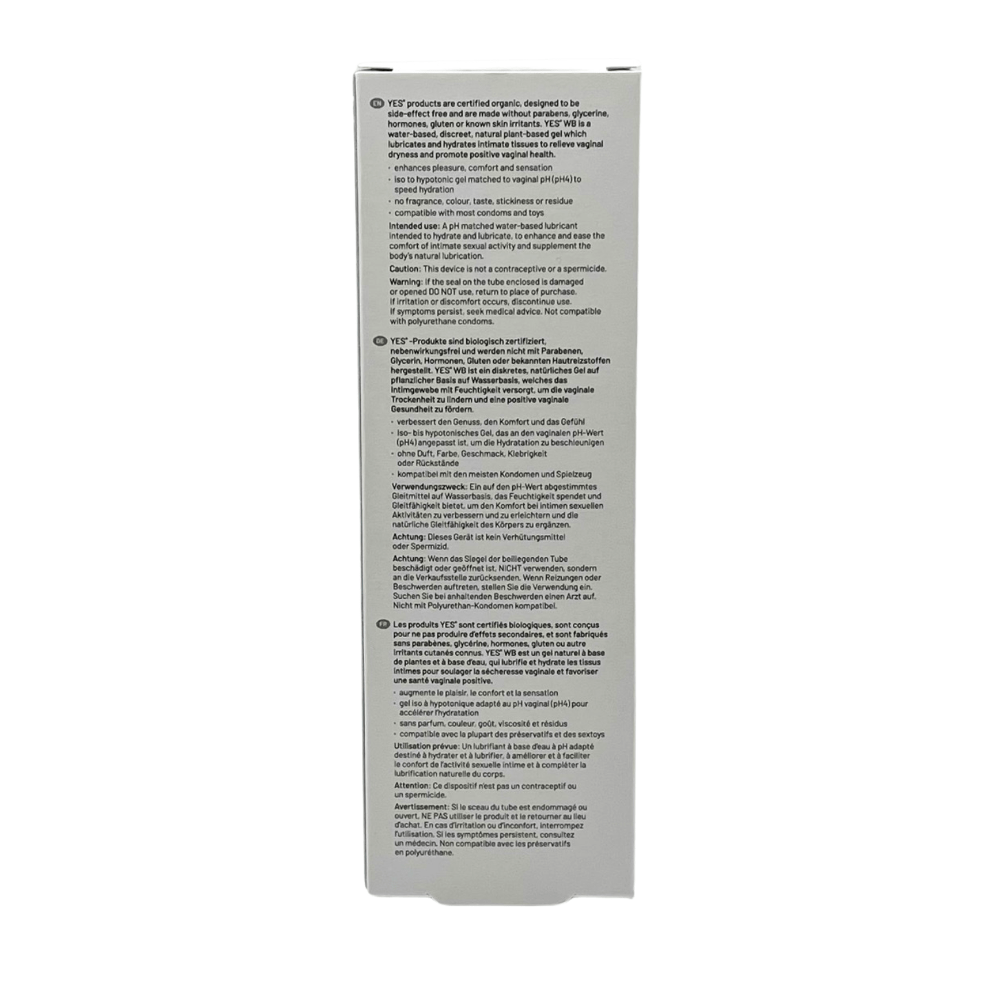 YES WB Organic Lubricant – 100 mL - HeldInBliss