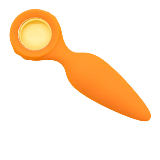 Cheeky Vibrating Butt Plug by Emojibator – Orange - HeldInBliss