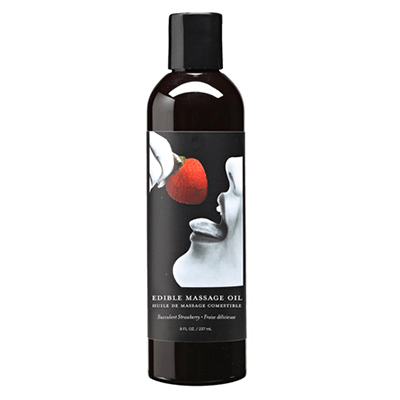 Edible Massage Oil Strawberry 8 fl oz (Earthly Body) - HeldInBliss