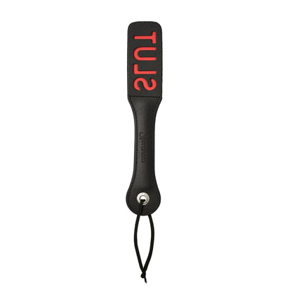 Leather Impression Paddle – “SLUT” (12”) - HeldInBliss