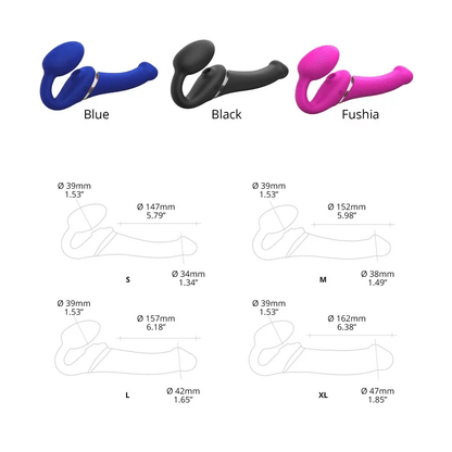 Multi Orgasm Bendable Strap - On – M – Fuchsia (Strap - On - Me) - HeldInBliss