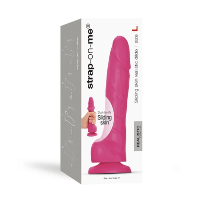Sliding Skin Realistic Dildo Fuchsia – L (Strap - On - Me) - HeldInBliss