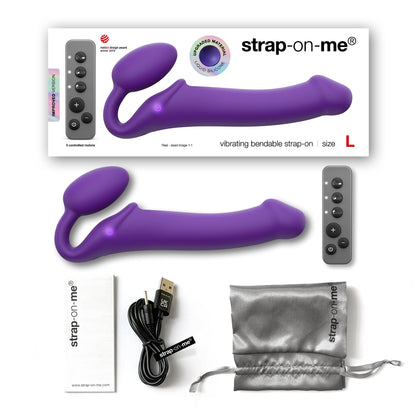 Strap - On - Me Vibrating Bendable Strap - On – L (Purple) - HeldInBliss