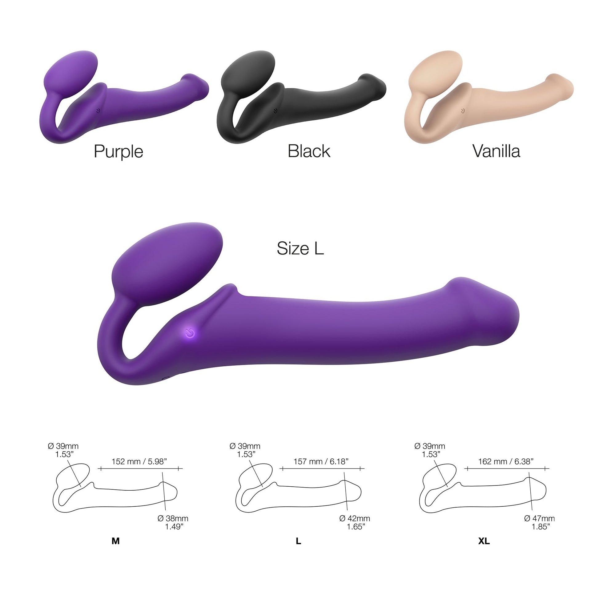 Strap - On - Me Vibrating Bendable Strap - On – L (Purple) - HeldInBliss