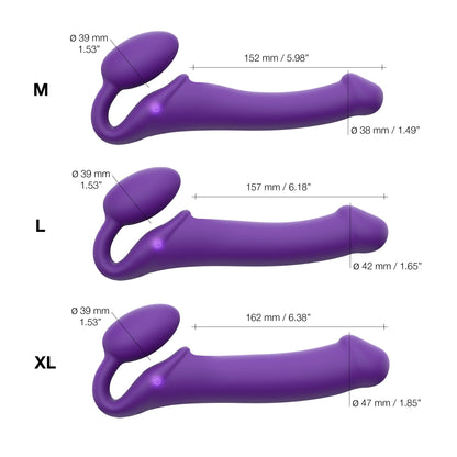 Strap - On - Me Vibrating Bendable Strap - On – XL – Purple - HeldInBliss