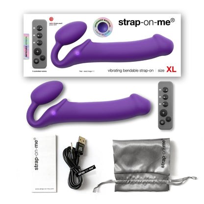 Strap - On - Me Vibrating Bendable Strap - On – XL – Purple - HeldInBliss
